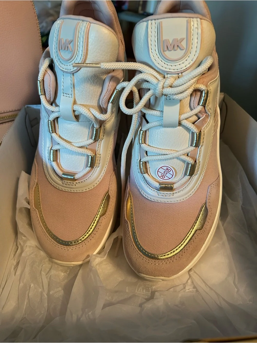 Michael Kors Women's Blush Pink Platform Sneakers backpack to match as a set